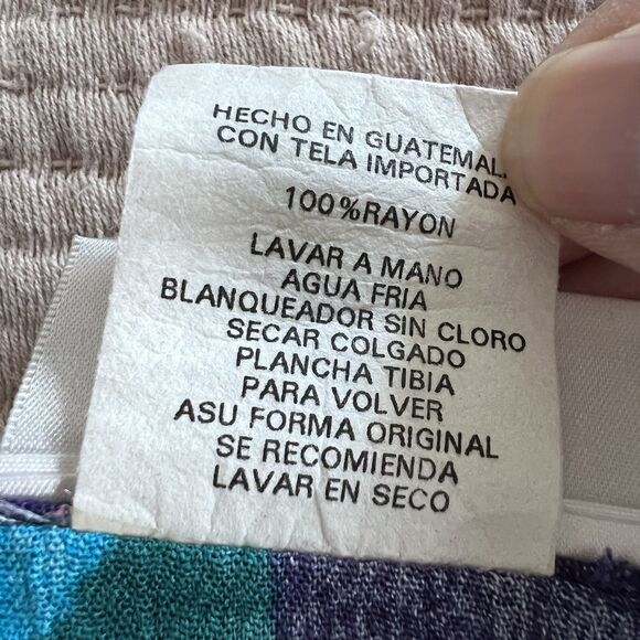 VTG Drapers & Damons Maxi Dress Women Sz 14 Leaves Purple Sleeveless Lightweight - Picture 11 of 14